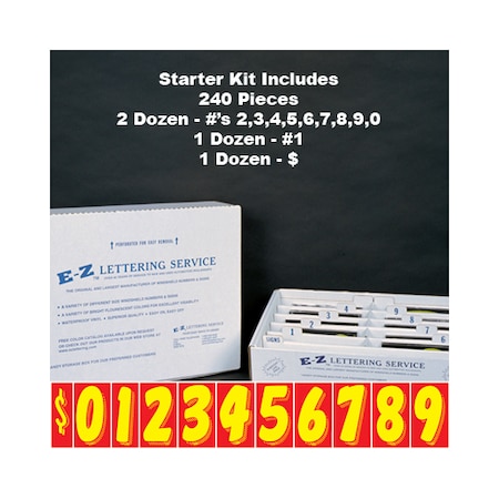 Ez Line 7 1/2" Yellow & Red Windshield Numbers Kit (20 Doz) Pk 131